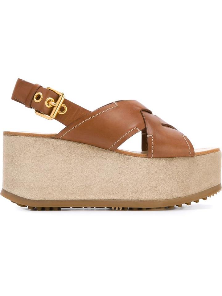 Car Shoe Sling Back Buckle Platform Sandals