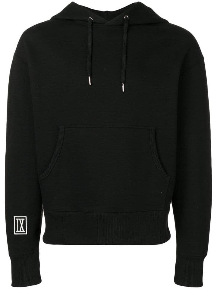 Ami Paris Hoodie With 9 Patch - Black