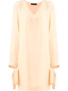 Talie Nk Silk Shift Dress - Yellow & Orange