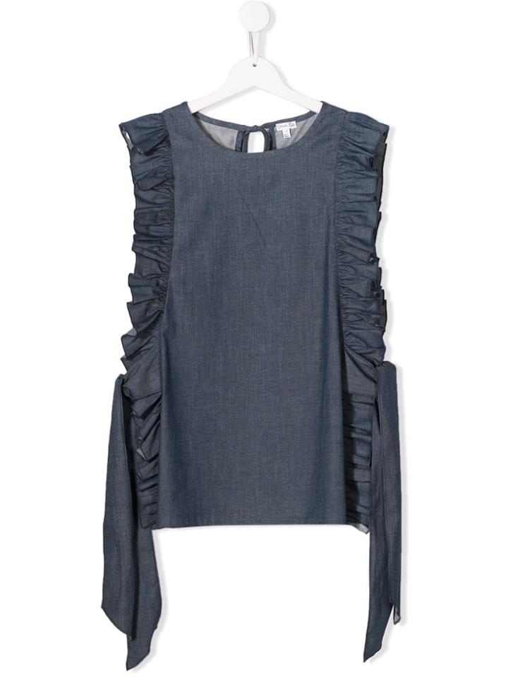Piccola Ludo Ruffle Sleeve Blouse - Blue