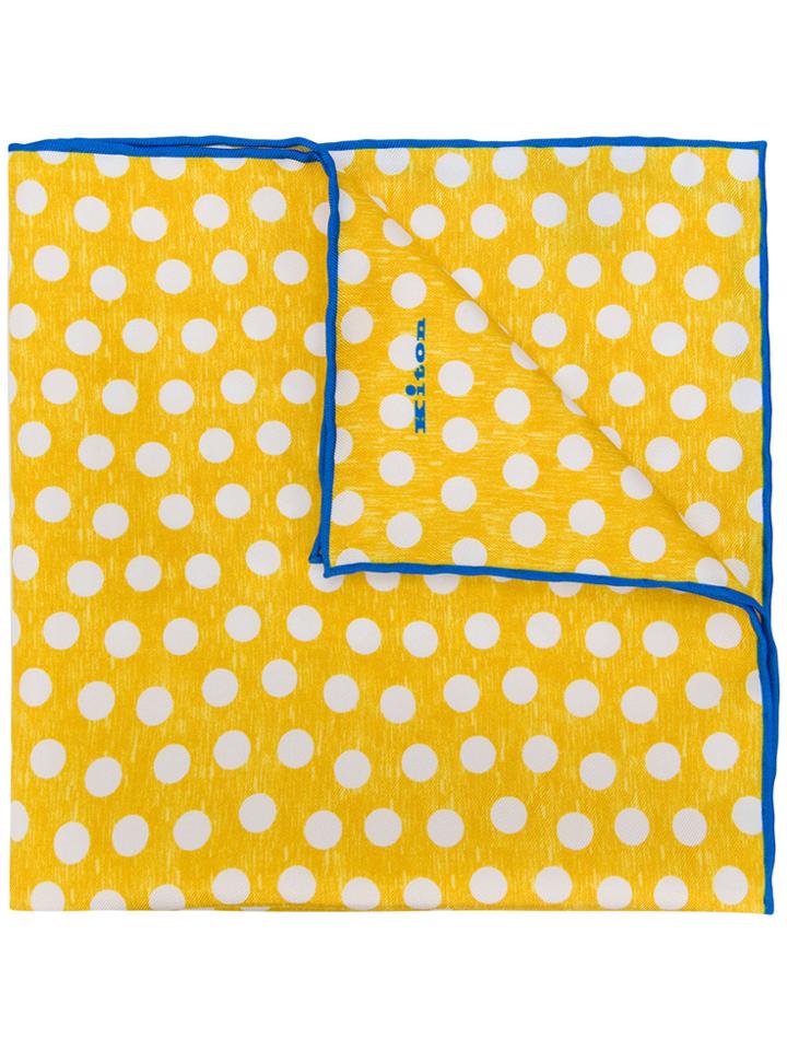 Kiton Polka Dot Handkerchief - Yellow & Orange