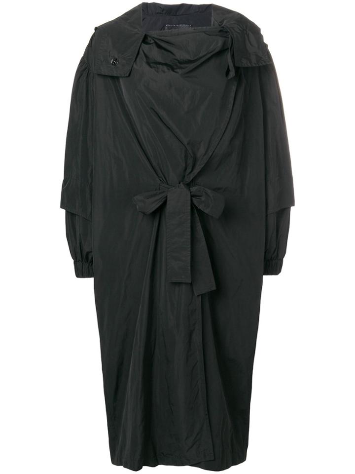Irina Schrotter Wrapped Hooded Coat - Black