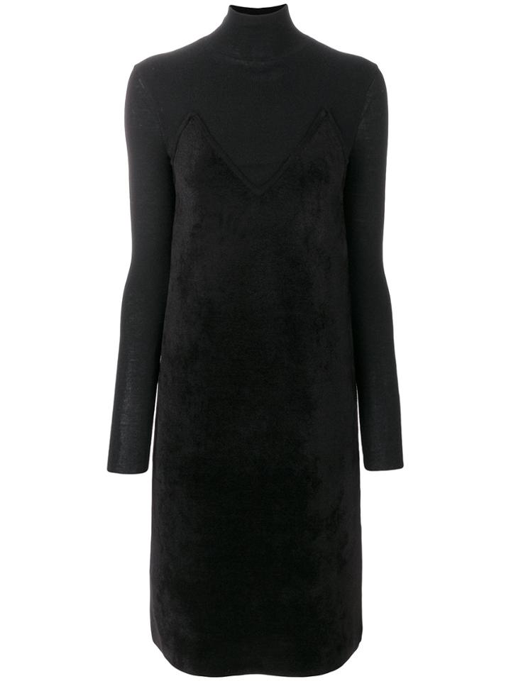 Salvatore Ferragamo Turtleneck Knit Dress - Black