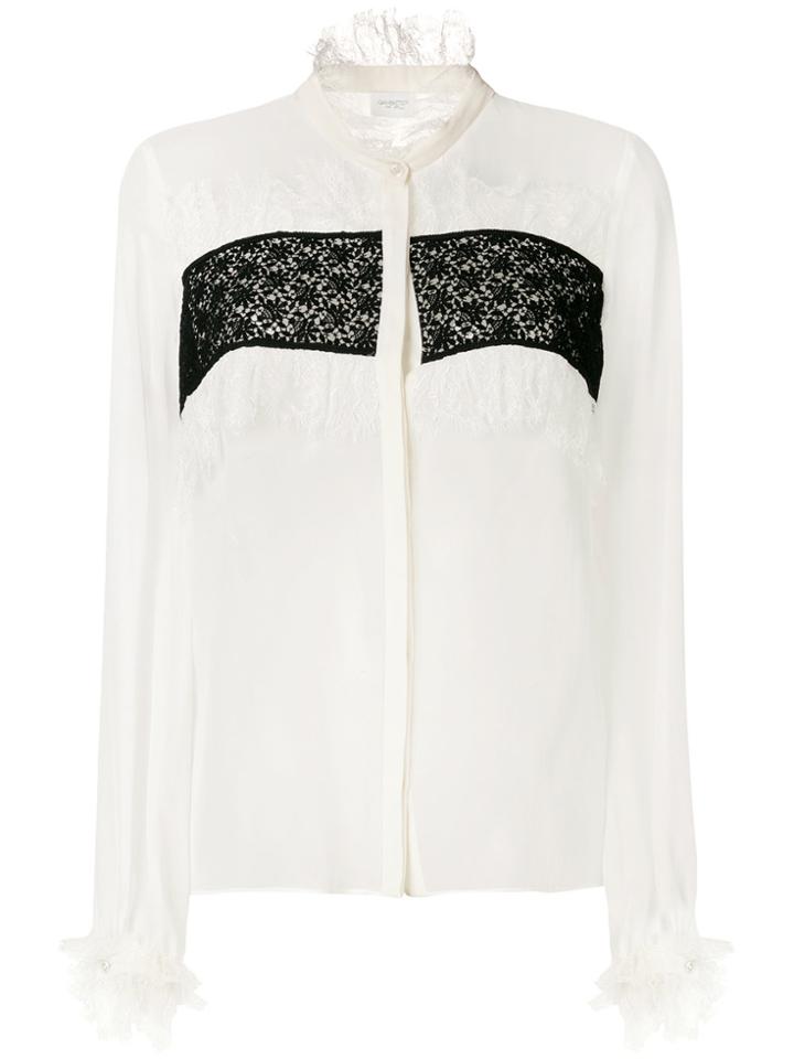 Giambattista Valli Frill Panel Blouse - White