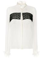 Giambattista Valli Frill Panel Blouse - White