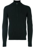 Maison Margiela Elbow Patch Zip Sweater, Men's, Size: Xl, Black, Leather/wool