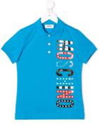 Moschino Kids Teen Logo Short-sleeve Polo Top - Blue