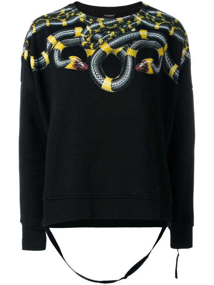 Marcelo Burlon County Of Milan Snake Printed Sweatshirt, Women's, Size: Xxs, Black, Cotton