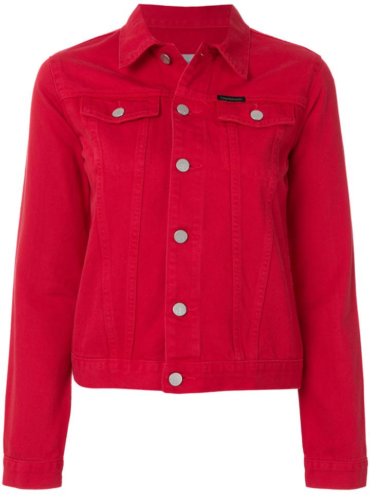 Calvin Klein Jeans Slim-fit Denim Jacket - Red