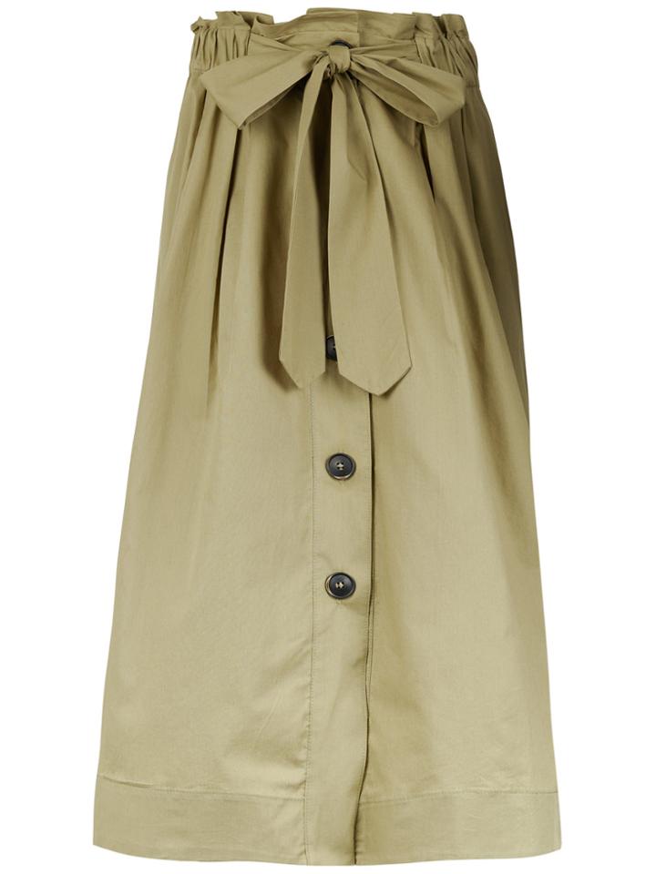 Sissa Drawstring Waist Midi Skirt - Green