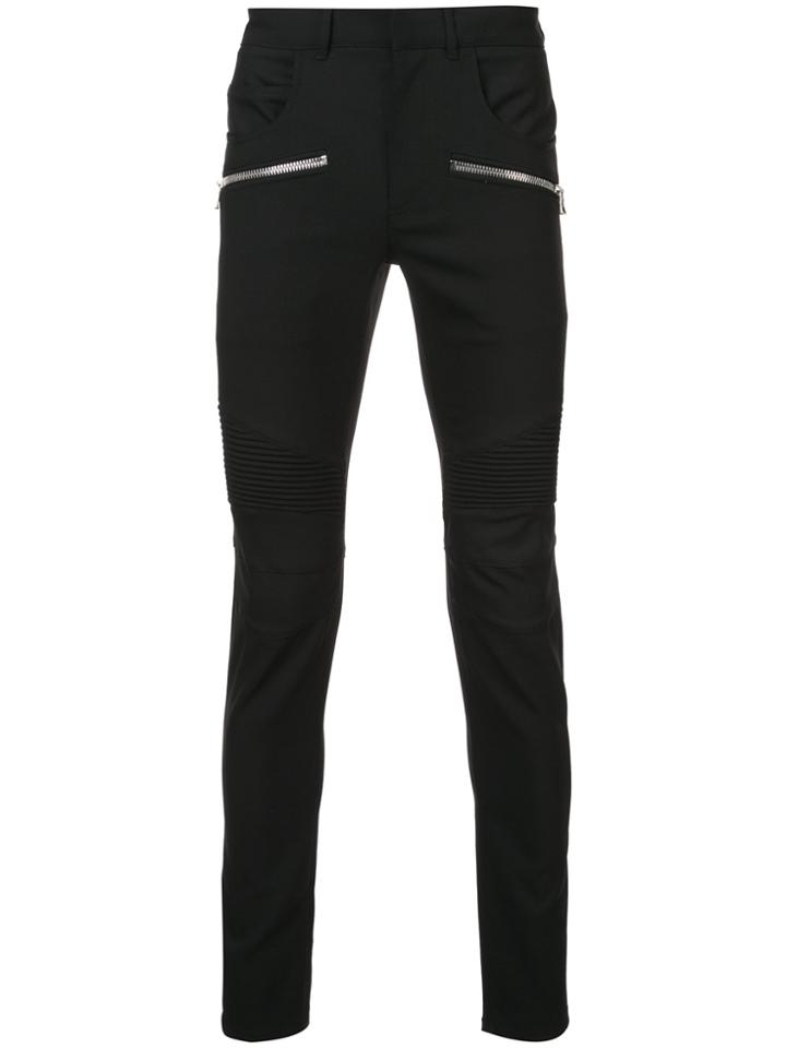Balmain Casual Biker Trousers - Black
