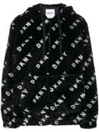 Dkny Faux Fur Logo Hoodie - Black