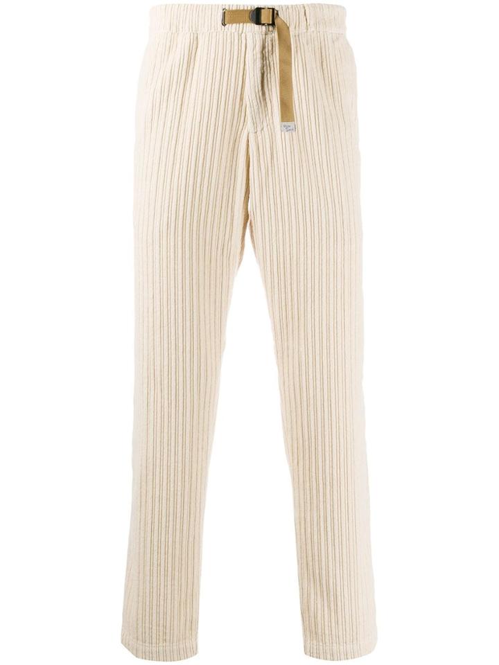 White Sand Corduroy Straight Trousers - Neutrals