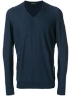 Roberto Collina V-neck Jumper - Blue