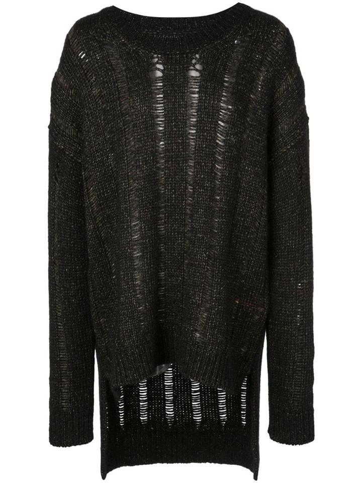 Uma Wang Distressed Knit Jumper - Black