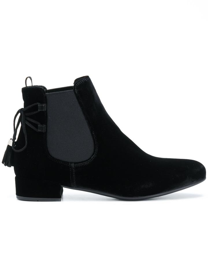 Prada Tie Detail Chelsea Boots - Black