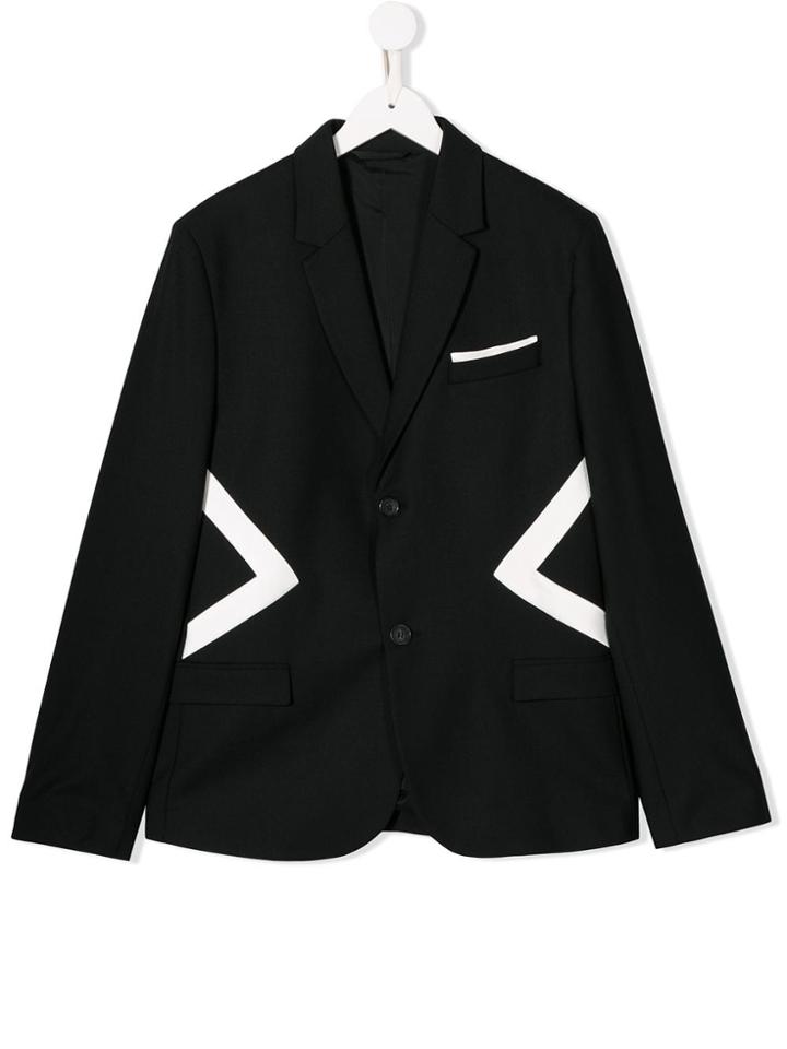 Neil Barrett Kids Bold Stripe Blazer - Black