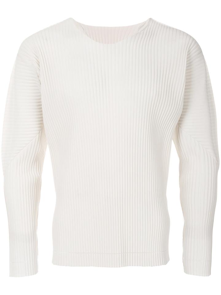 Homme Plissé Issey Miyake Ribbed Longsleeved T-shirt - Nude & Neutrals