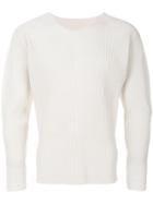 Homme Plissé Issey Miyake Ribbed Longsleeved T-shirt - Nude & Neutrals