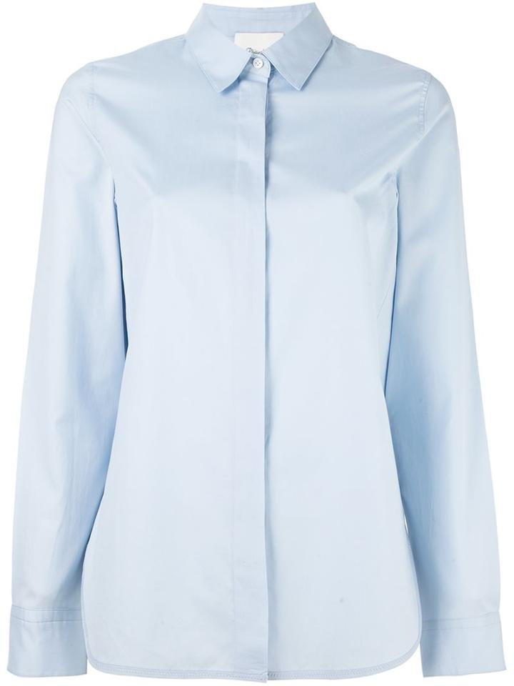 3.1 Phillip Lim Concealed Placket Shirt, Women's, Size: 8, Blue, Cotton