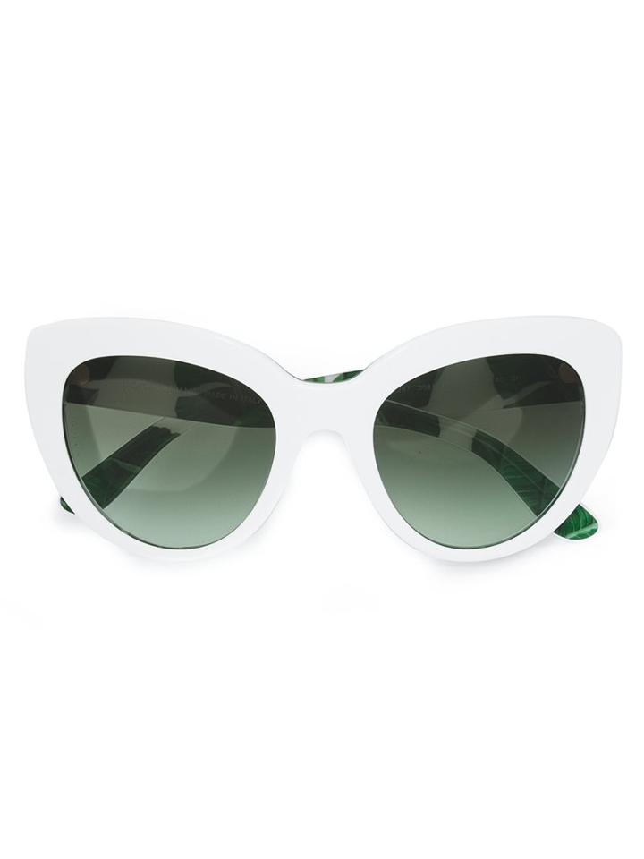 Dolce & Gabbana Banana Leaf Print Sunglasses, Women's, White, Acetate