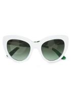 Dolce & Gabbana Banana Leaf Print Sunglasses, Women's, White, Acetate