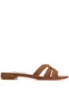 Stuart Weitzman Basket Brown Sandals