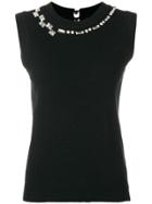 Marc Jacobs Embellished Knitted Top - Black