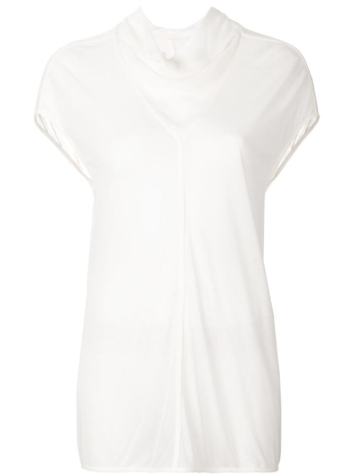 Rick Owens - Asymmetric T-shirt - Women - Silk/viscose - 40, White, Silk/viscose