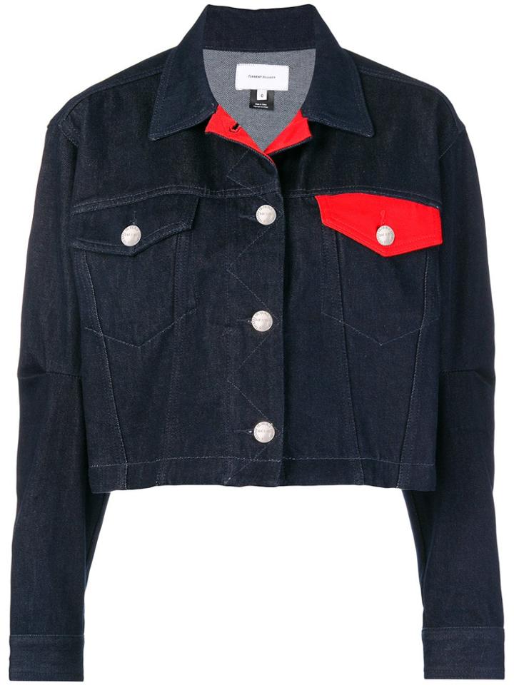 Current/elliott Cropped Boxy Denim Jacket - Blue