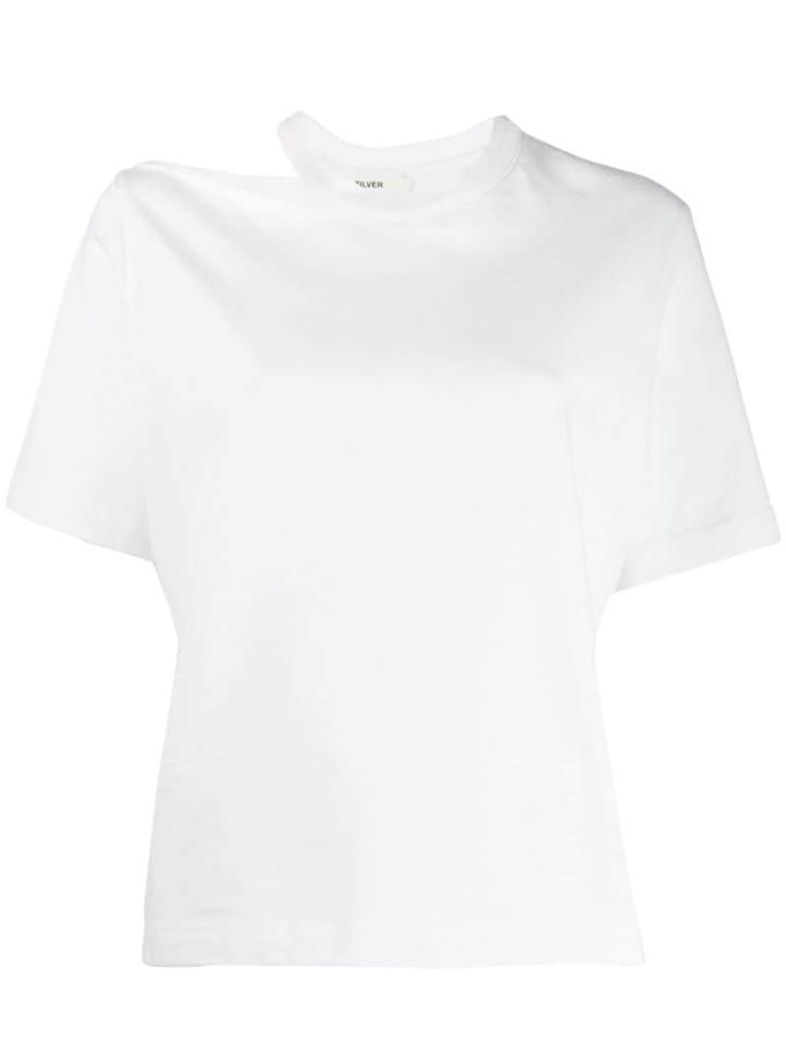 Zilver Slash T-shirt In Organic Cotton - White