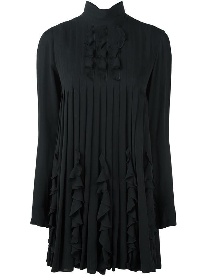 Dsquared2 Ruffled Design Dress, Women's, Size: 38, Black, Silk