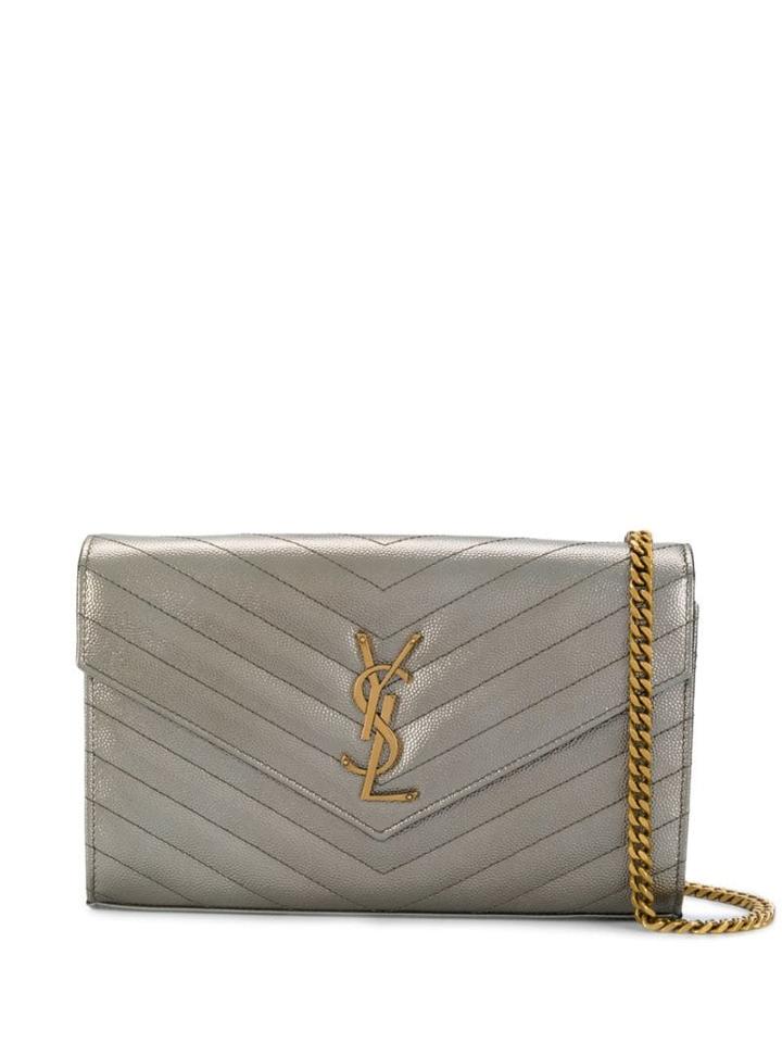 Saint Laurent Angie Envelope Clutch Bag - Gold