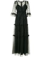 Needle & Thread Floral Embroidered Gown - Black