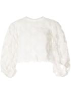 Cecilie Bahnsen Agnes Embroidered Cropped Blouse - White