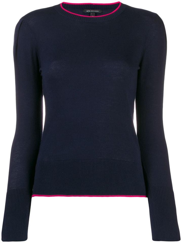 Armani Exchange Round Neck Jumper - Blue