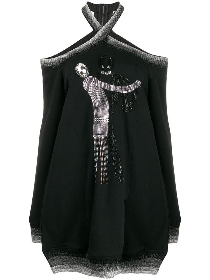 Marco De Vincenzo Embellished Cold Shoulder Jumper - Black
