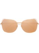 Linda Farrow Oversized Sunglasses, Women's, Grey, Metal (other)/acetate