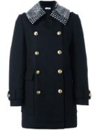 Altuzarra Flap Pockets Double-breasted Coat, Women's, Size: 42, Black, Polyamide/polyester/wool