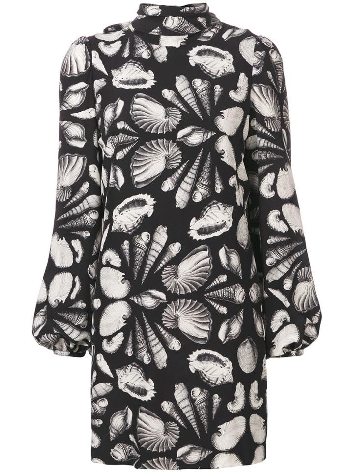 Alexander Mcqueen Shell Print Dress - Black