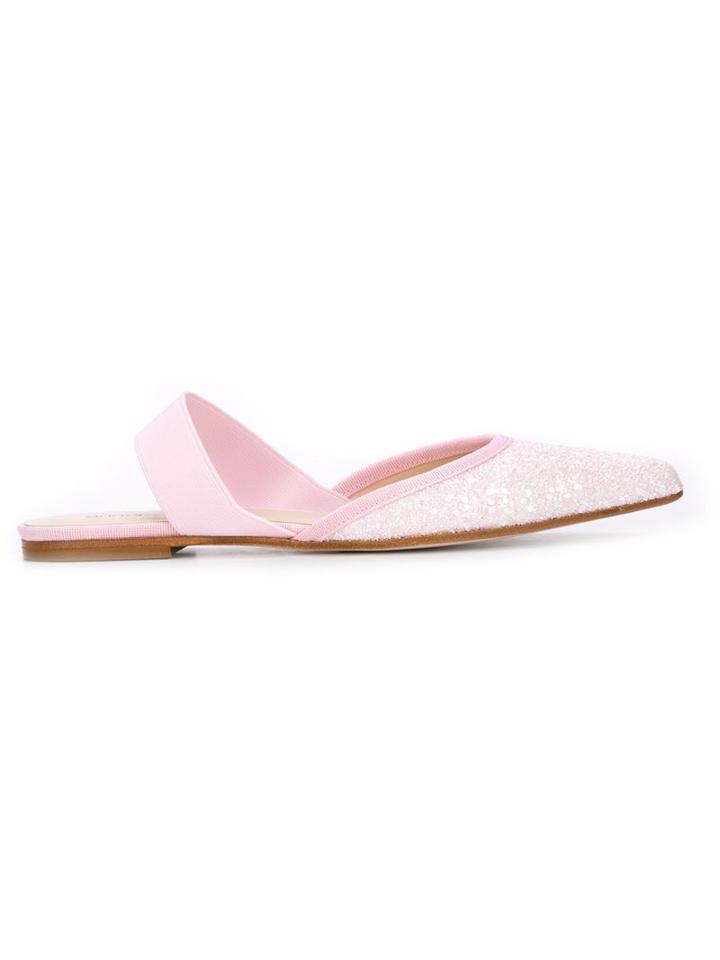 Anna Baiguera Glitter Open Back Ballerina Shoes