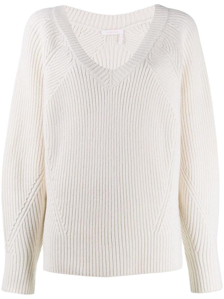 See By Chloé Ribbed Jumper - White