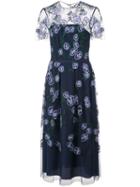 Carolina Herrera Sheer-panel Midi Dress - Blue