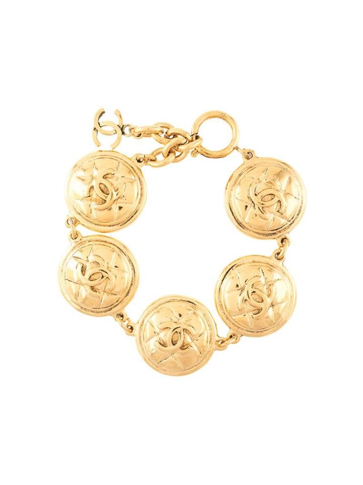 Chanel Pre-owned Logo Medallions Bracelet - Gold
