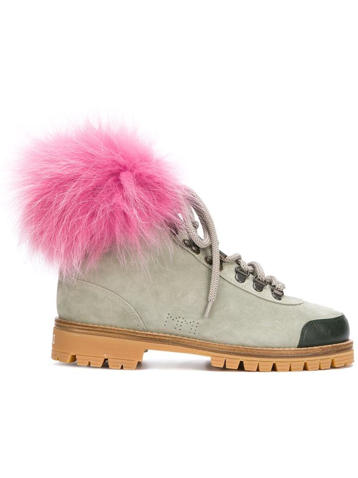 Mr & Mrs Italy Trimmed Ankle Boots - Green