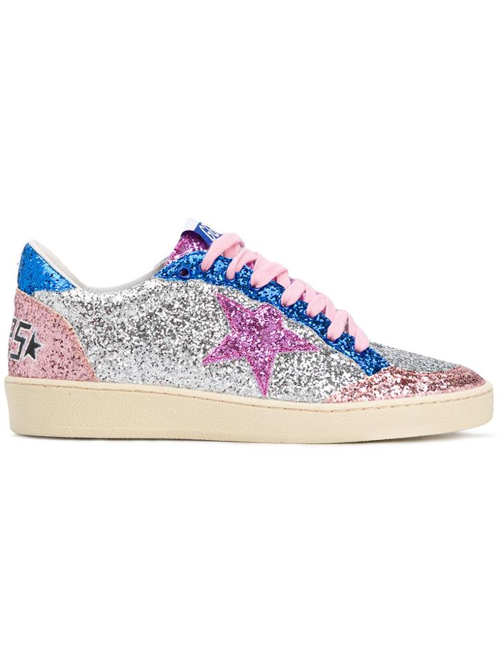 Golden Goose Deluxe Brand Glitter Low Top Sneakers - Metallic