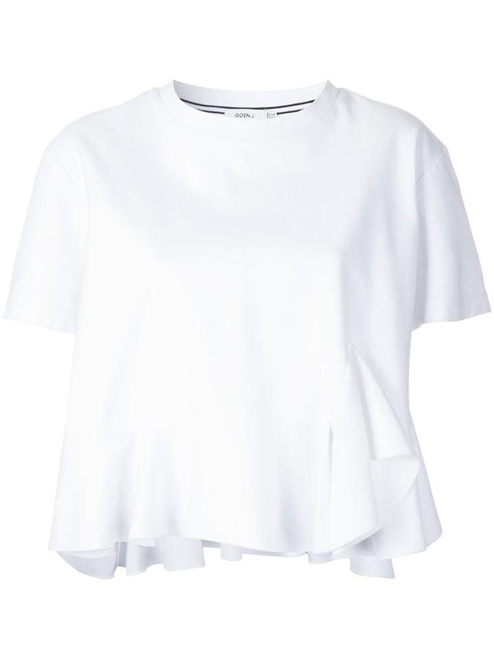 Goen.j Ruffled Detail T-shirt - White