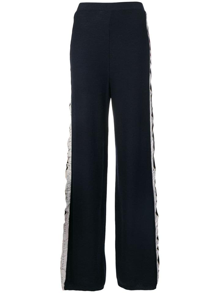 Stella Mccartney Logo Tape Knit Trousers - Blue