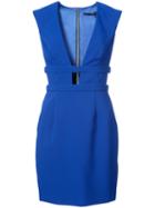 Jay Godfrey - Plunge Cut-out Mini Dress - Women - Polyester/polyurethane - 6, Blue, Polyester/polyurethane