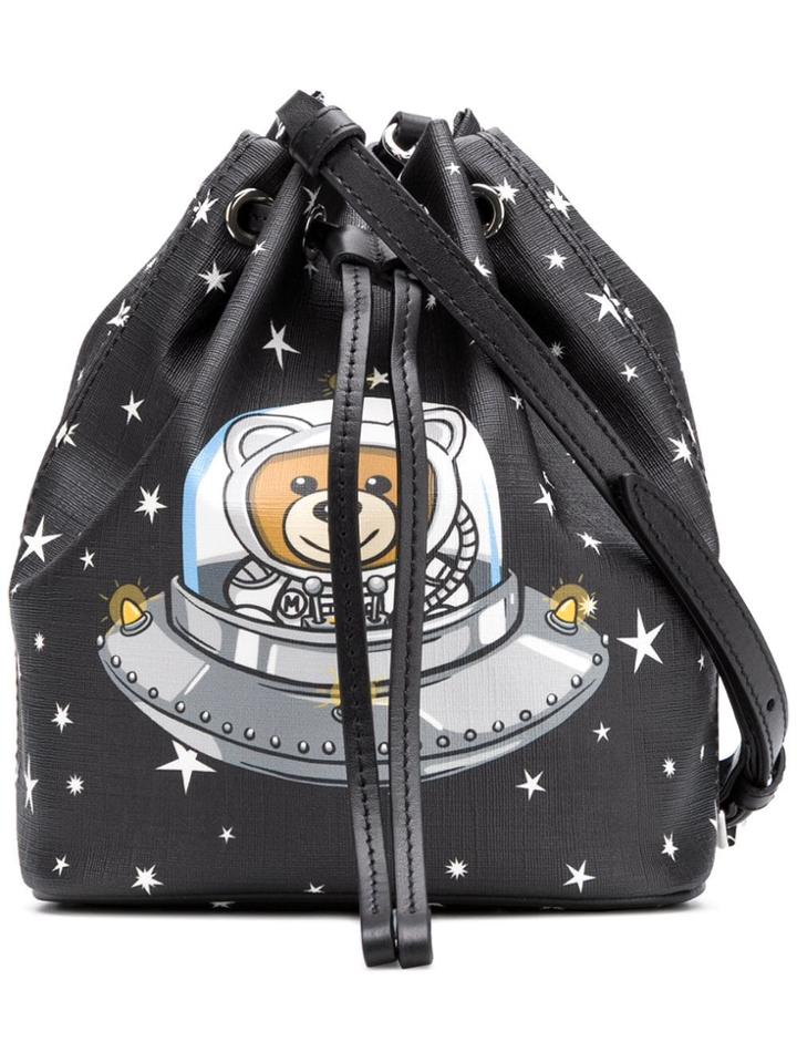 Moschino Space Teddy Bucket Bag - Black